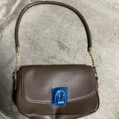 ブラウン ショルダーバッグ フラップ式
