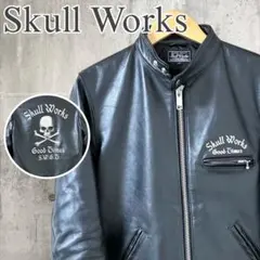 【美品】Skull Works レザージャケット シングルライダース 刺繍 2026年最新】SKULL WORKS メンズ レザージャケット・ライダースの人気