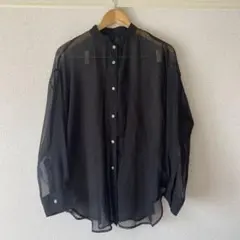 JEANASIS ブラック シースルーシャツ F