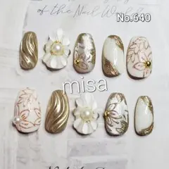 【オーダー】成人式　振袖　前撮り　和柄　フラワー　ネイルチップ　カラー変更無料