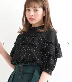 新品未使用 MAJESTIC LEGON ドット柄　チュールブラウス チュール