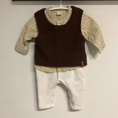 petit main 重ね着風ロンパース 80