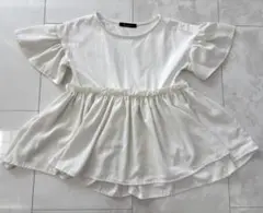 ラグアウト　ペプラム　フリル　半袖　ブラウス　Tシャツ　SP サイズ