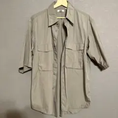 UNIQLO UユーティリティオーバーサイズシャツL グリーン