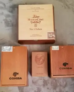 Cohiba Mouton Cadet 木製小物入れ 4個セット シガー箱