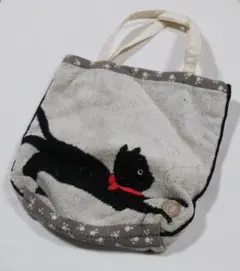 ネコデザイン パイル手提げバッグ