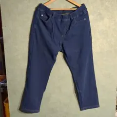 (s) 新品　CECILE ウラシャギーデニム　モモユッタリ　インディゴ　LL