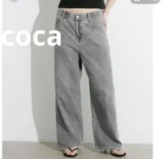 coca サマーデニム ウエストゴム イージーパンツ M