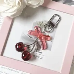 さくらんぼ サクランボ キーホルダー バッグチャーム レッド