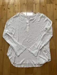 Deuxieme Classeワッフルホワイト ヘンリーネック 長袖Tシャツのサムネイル