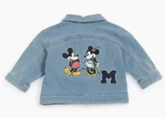 プティマイン 80cm ミッキー ミニー 刺繍 デニムジャケット