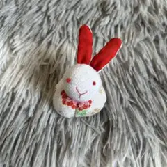 ウサギ型布製置物 花柄デザイン