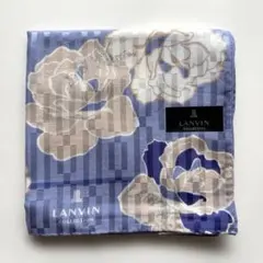 LANVIN COLLECTION 大判ハンカチ 花柄 ブルー