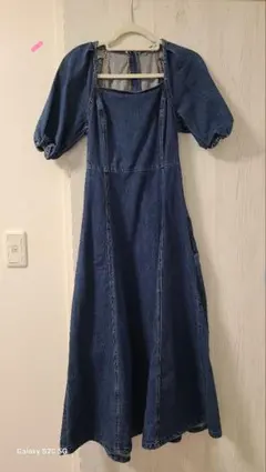 ZARA ザラ　デニム パフスリーブ ロングワンピース