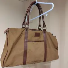 ブラウンキャンバスボストンバッグ