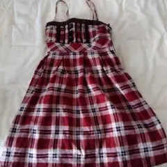 リズリサ　赤と黒のチェック ミニワンピース