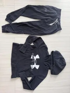 中古　アンダーアーマー ジャージ上下セット ブラック　上MDサイズ 下SMサイズ