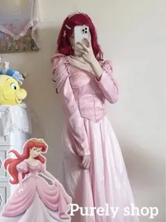 ディズニープリンセス　アリエル　カミスキードレス　私服　ワンピース　Dハロ　仮装