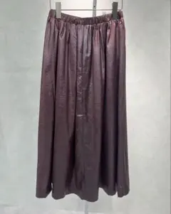 フェイクレザーフレアスカート