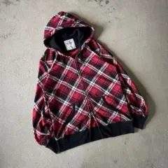 00s　OLD UNIQLO ダブルジップパーカー Y2K チェック　パーカー