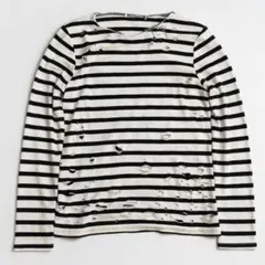 Y2K Black archive punk grunge ダメージ　ボーダー