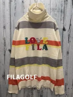 ♠️ FILAGOLF フィラ　ハイネックニット　セーター　スパンコール　ボーダー