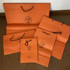 HERMES ショップ袋 5枚セット オレンジ