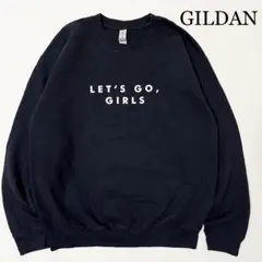 US古着 GILDAN メッセージ プリント スウェット ブラック M