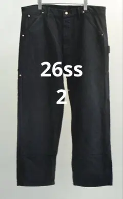 26SS COMOLI コットンダック ペインターパンツ サイズ 2 ブラック COMOLI (コモリ) コットンダック ペインターパンツ