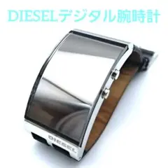 『DIESEL』流れるデジタル　腕時計 ブラック レザーベルト　ビックサイズのサムネイル