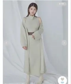 Snidel メリノウールアメスリニットワンピース　ミント