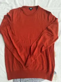 UNIQLO オレンジ クルーネック ニットセーター