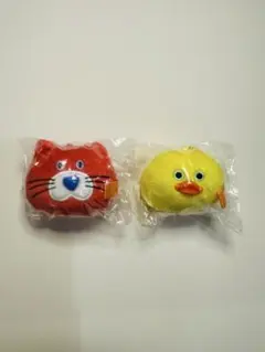 【mojojojo　フェイスマスコット赤ねこ　ひよこ　計2点】ガチャ