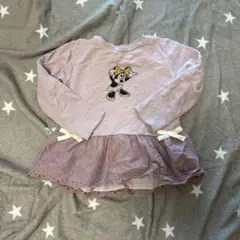 プティマイン 裏起毛 ミニー フリル付ペプラムTシャツ トレーナー