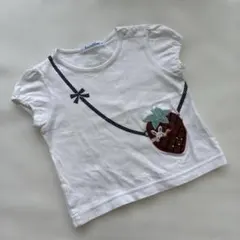 familiar イチゴ　ウサギ　刺繍　半袖　Tシャツ 80