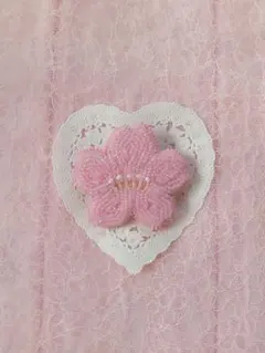 Delphinium ハンドメイド ビーズ刺繍 帯留め さくら ピンク