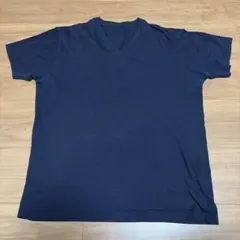 UNIQLO VネックTシャツ ネイビー L