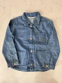H&M kids ワンポイント刺繍　デニムシャツ　130
