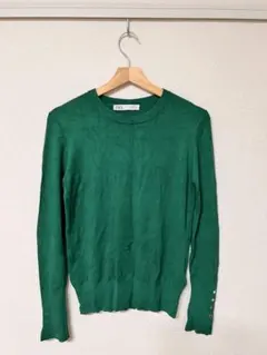 ZARA グリーン ニット 長袖