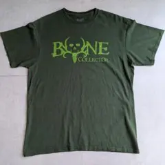USA古着 BONE COLLECTOR Tシャツ L グリーン ドクロ 鹿角