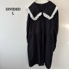 ディバイデッド ワンピース フリル襟 黒 L