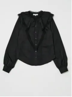 即購入可★タグ付き★MOUSSY DRAPE COLLAR ブラウス ブラックのサムネイル