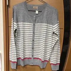 Celagre ボーダーカーディガン グレー Lのサムネイル