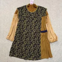 新品タグ付★ZUCCAズッカ★異素材切替チュニックワンピース★デザインブラウス