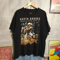 US古着 ガースブルックス ワールドツアー 両面プリント Tシャツ 黒 2XL