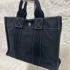 HERMÈS エルメス ドーヴィルPM ネイビー キャンバス トート 正規品のサムネイル