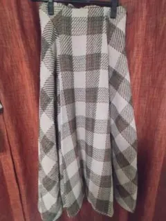 GRL ツイードチェックロングフレアスカート