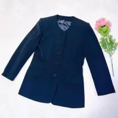 ヒ*ロ様 美品✨ノーカラージャケット　セレモニー　冠婚葬祭　日本製　新生活　ビジ