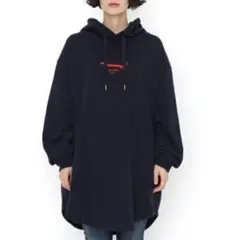 グラニフ　紺　ナガスギルイヌ　ネイビー　オーバーサイズパーカー　ワンピース