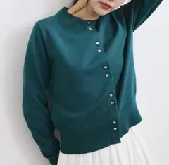 【洗える】ダブルハートボタンカーディガン